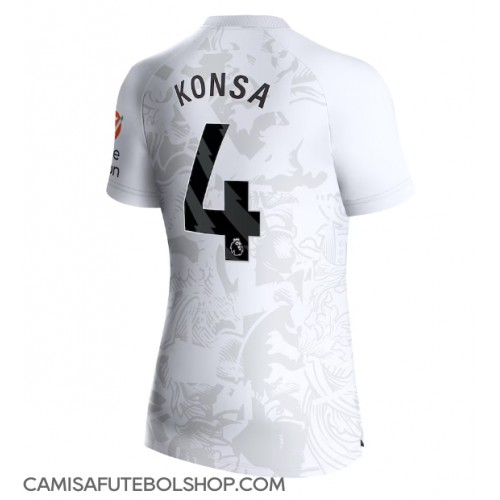 Camisa de time de futebol Aston Villa Ezri Konsa #4 Replicas 2º Equipamento Feminina 2023-24 Manga Curta